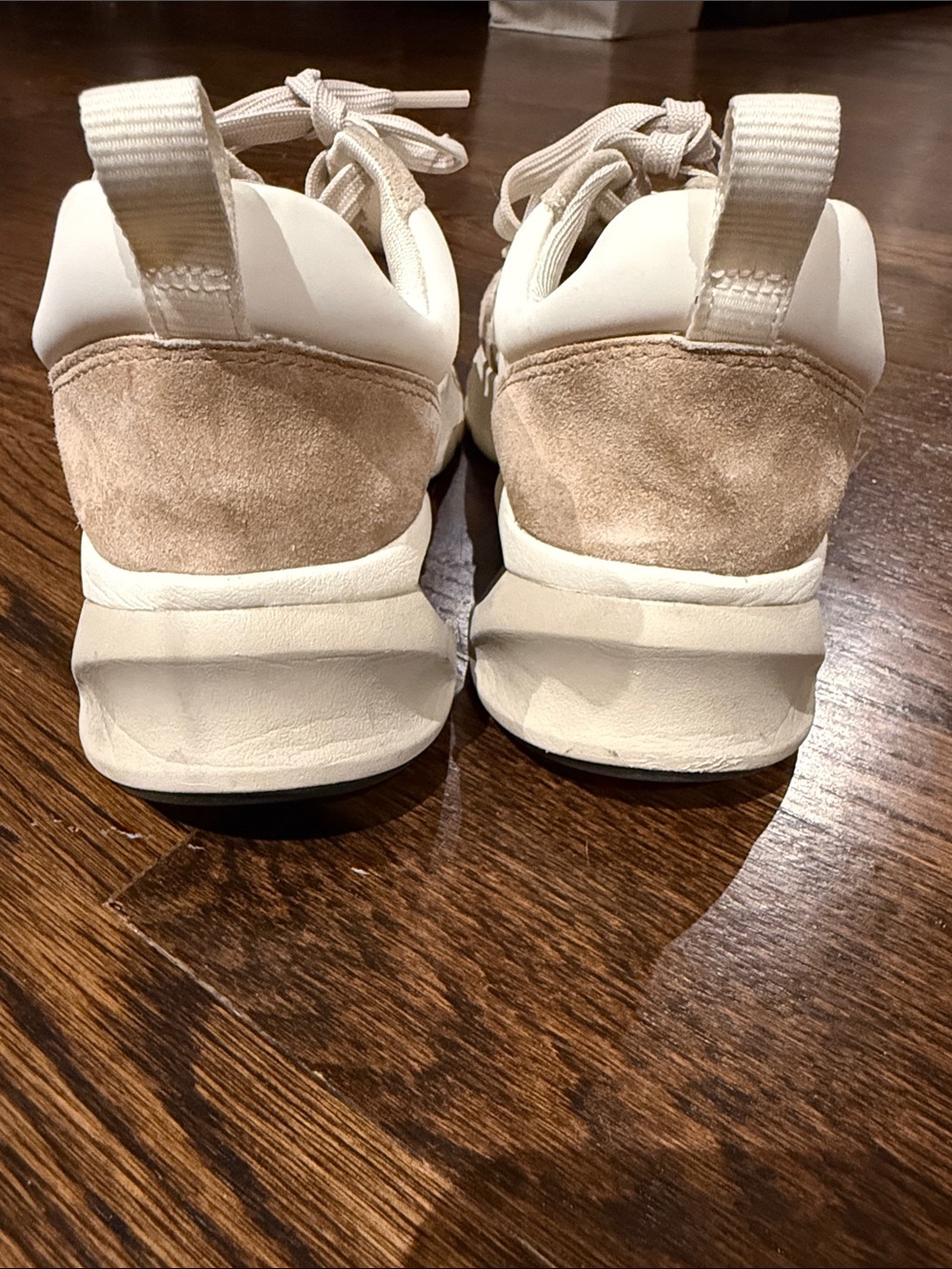 Tory Burch Good Luck Trainer 7.5 White/New Ivory/Cerbiatto Suede Shoes - Picture 5 of 7